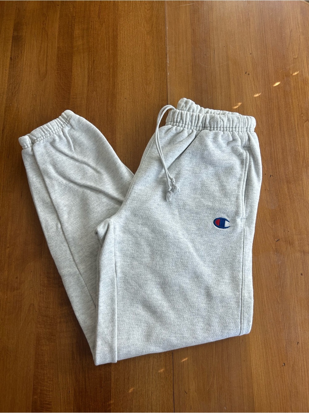 Champion Light Gray Women’s Sweatpants with Small Logo